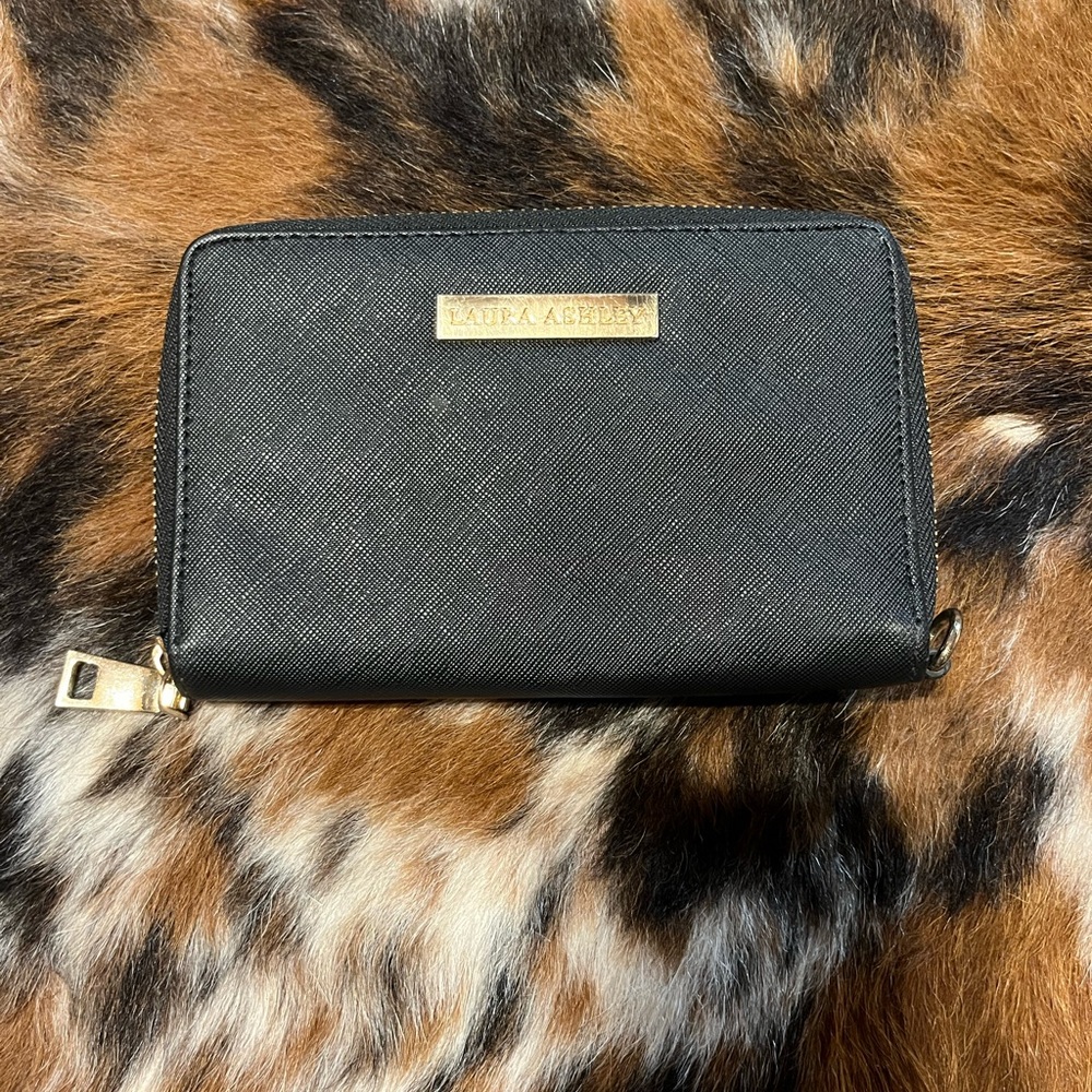 Laura Ashley Black Wallet with Gold Details